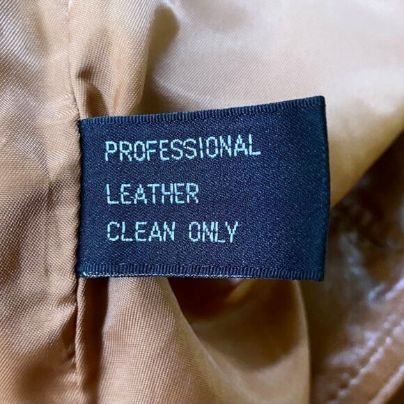 Vintage 70s Wilsons Leather Trench Coat Cognac Brown Belted Size 14 - Picture 13 of 16